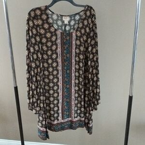 Mossimo Supply Co Bell Sleeve Boho Print Dress